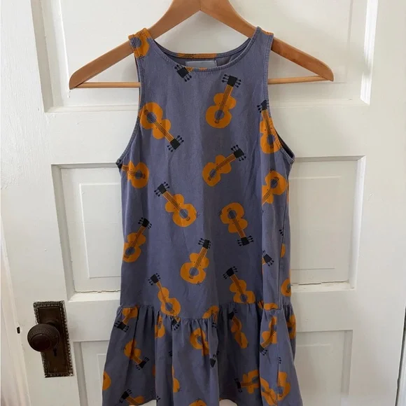 Bobo Choses Purple Dress with Orange Guitar Print - Picture 1 of 3
